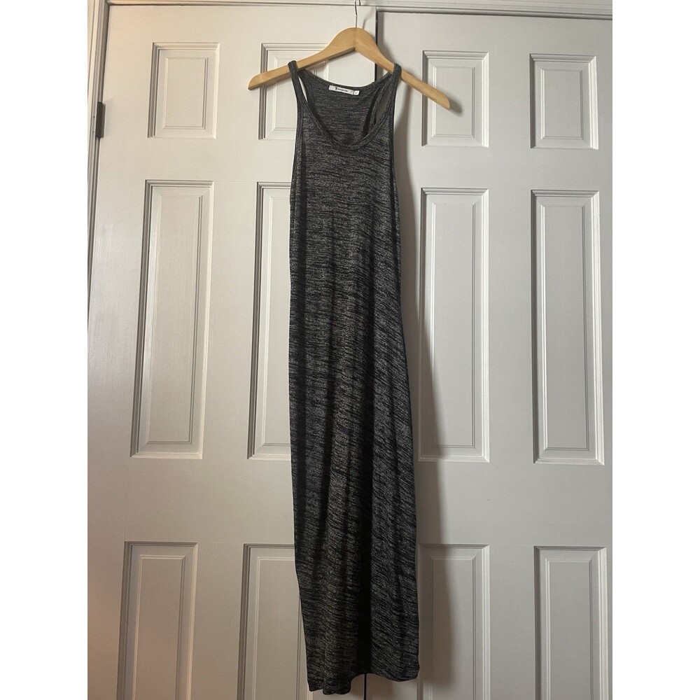 T by Alexander Wang Heather Gray Marled Knit Tank Maxi Dress Medium M Scoop Neck